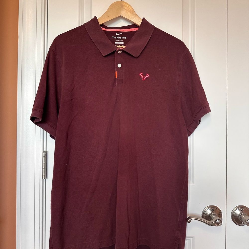 Nike Maroon Men's Rafa Polo Shirt, Men’s size XL